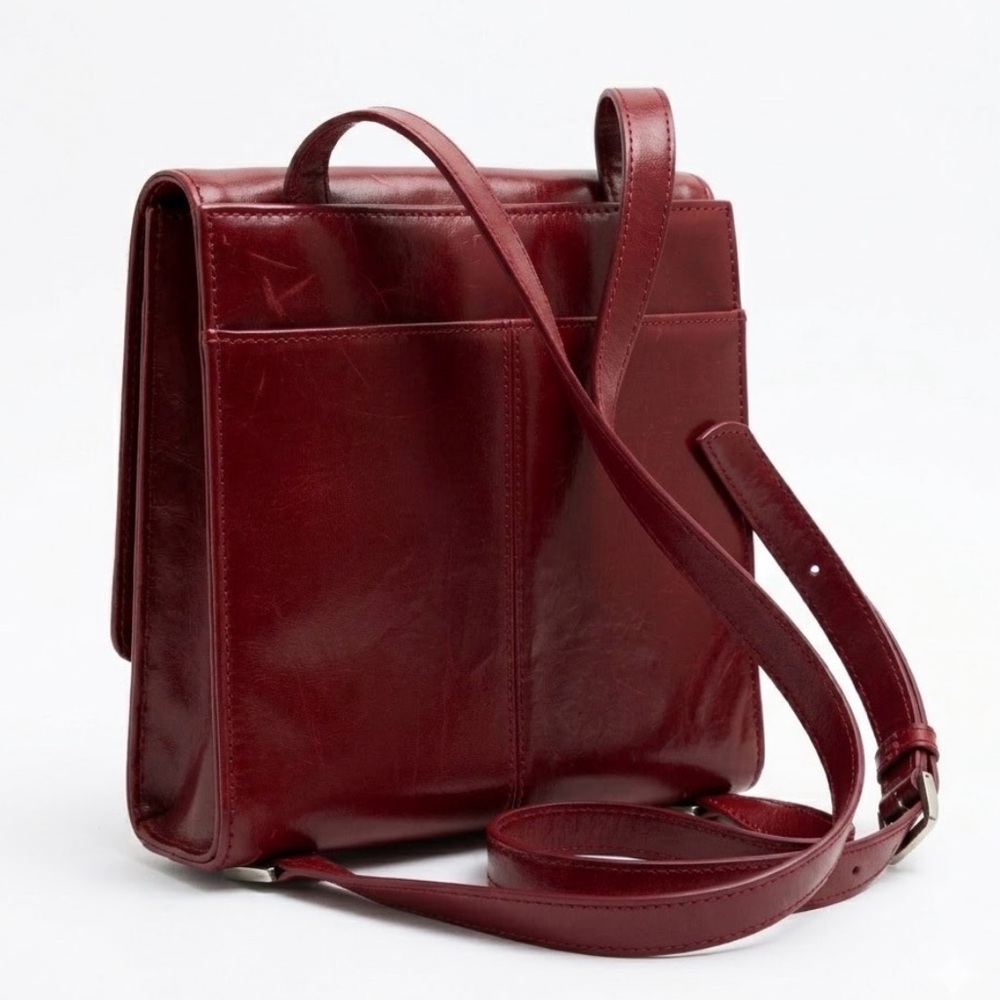 Hobo International Red Leather Crossbody Organizer Bag | Y2K Built-in Wallet